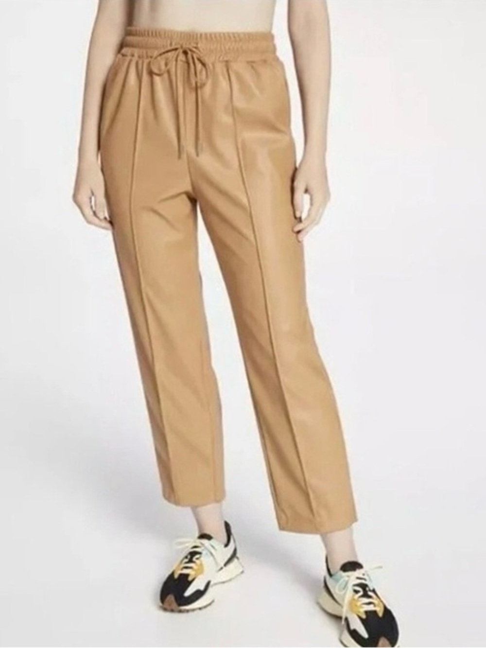Calia Journey Collection High Rise Straight Leg Pintuck Pant Tan Size Large